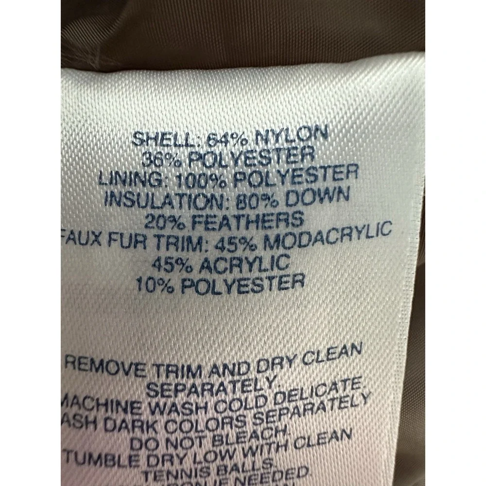 LANDS END COAT Womens 2XL Down‎ Feather Brown Quilted Puffer Jacket Hooded #RR-8
